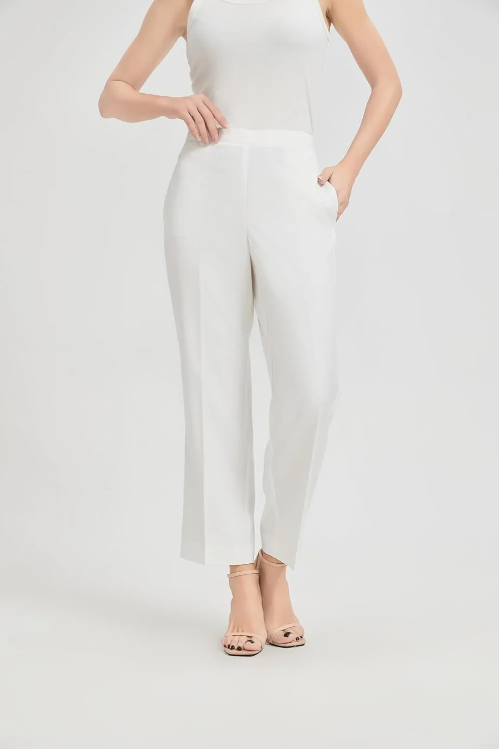 KYAL Women's High Waisted Stretchy Work Pants Straight Leg Business Office Trousers