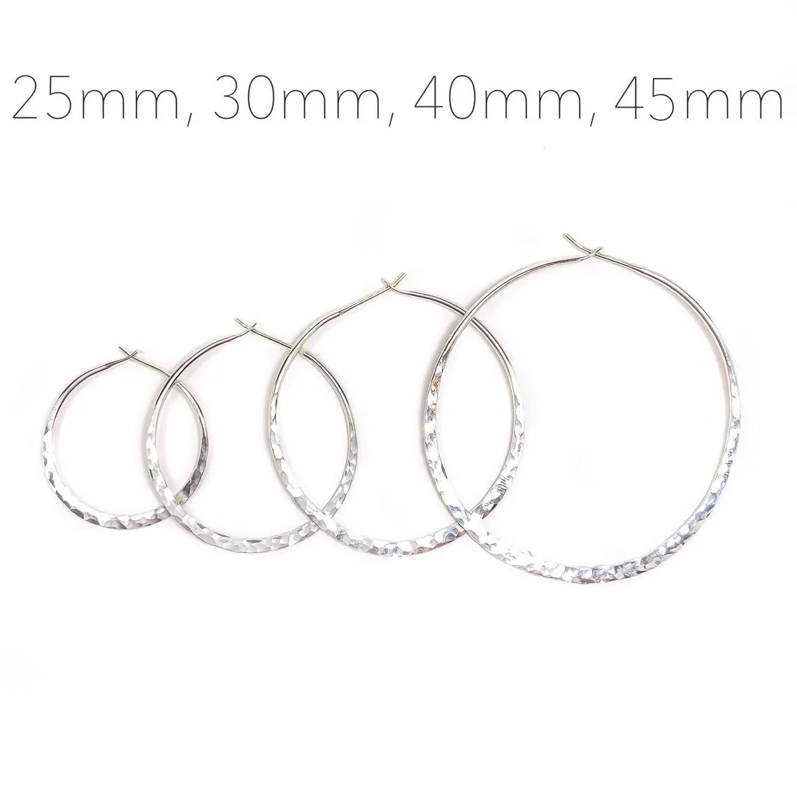 Large Silver Hoop Earrings, Comes as Pair, 925 Sterling Silver, 45mm, 16 gauge, Latch Back, Silver Hoop Earrings Hypoallergenic, Silver Earrings for Women (45mm, Sterling Silver)