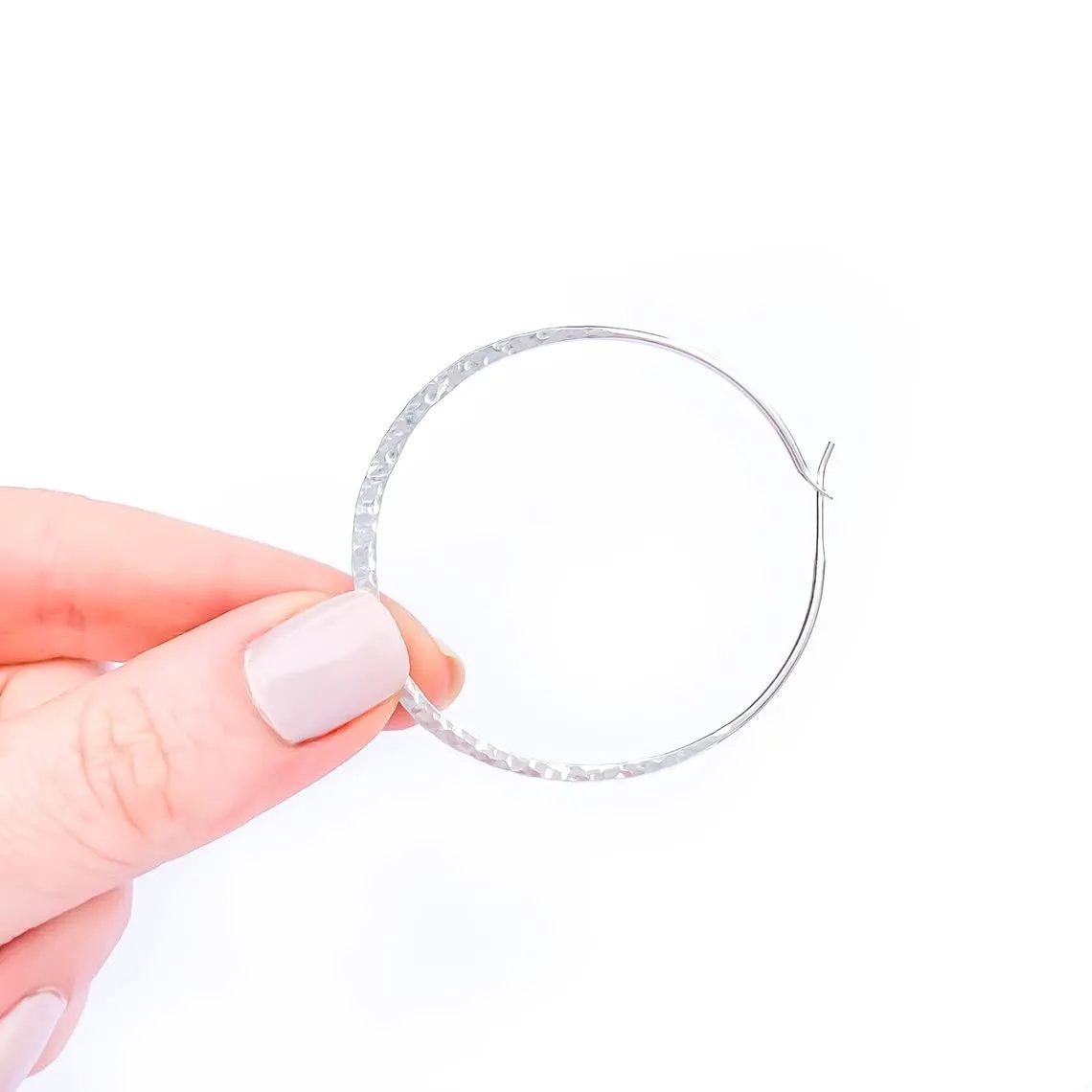 Large Silver Hoop Earrings, Comes as Pair, 925 Sterling Silver, 45mm, 16 gauge, Latch Back, Silver Hoop Earrings Hypoallergenic, Silver Earrings for Women (45mm, Sterling Silver)