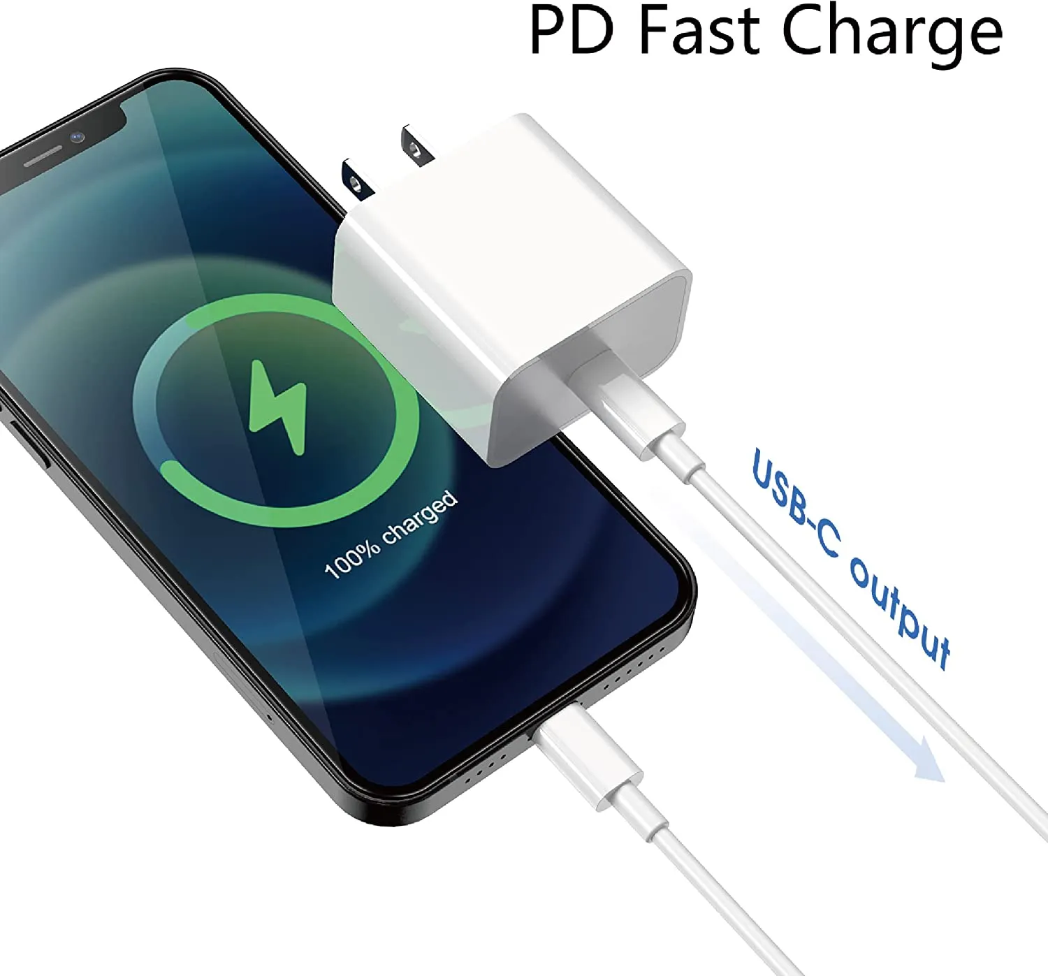LarmTek 35W USB C Wall Charger Fast Charging Plug for Cellphone Dual USB-C Port Compact Power Adapter for iPhone14