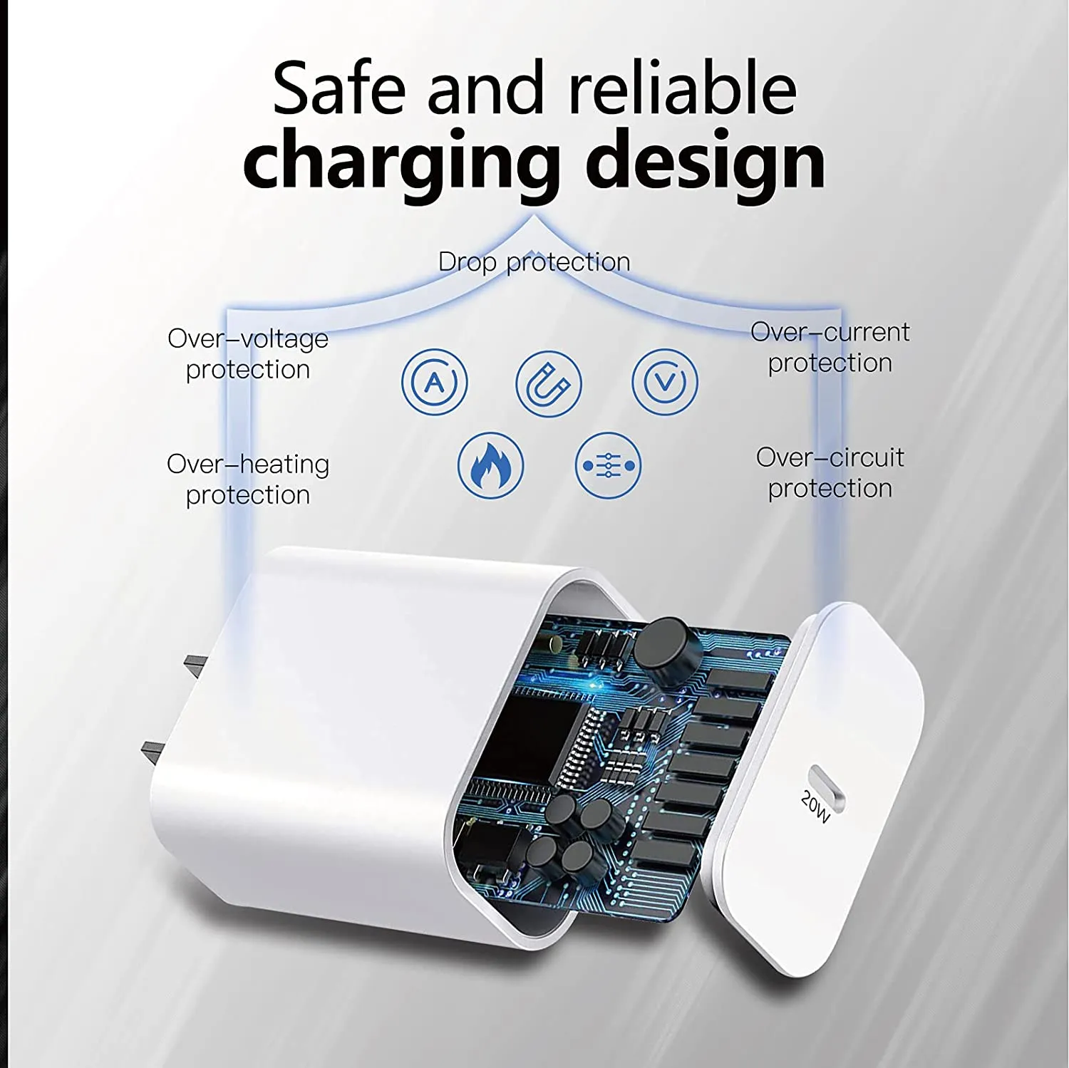 LarmTek 35W USB C Wall Charger Fast Charging Plug for Cellphone Dual USB-C Port Compact Power Adapter for iPhone14