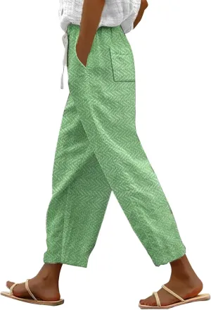 LCMTWX Beach Pants for Women 2025 Pants with Pockets Wide Leg Cropped Pants for Women Capri Pants 2025 Pants with Pockets