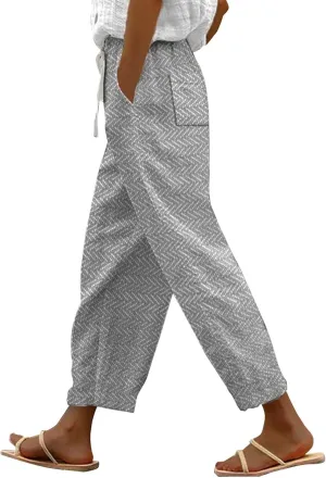 LCMTWX Beach Pants for Women 2025 Pants with Pockets Wide Leg Cropped Pants for Women Capri Pants 2025 Pants with Pockets
