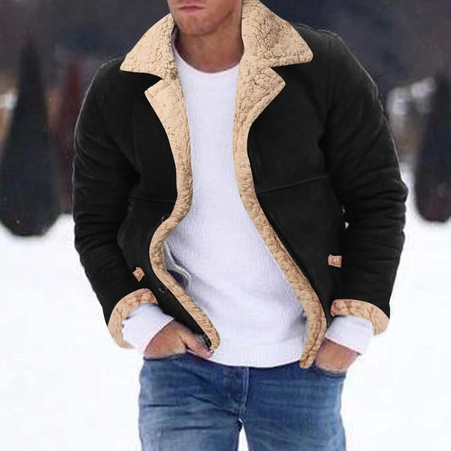 LCMTWX Mens Jackets Color Men's Cloak Coat Sweatshirts Windbreaker Shawl Cape Woolen Men's Men's Winter Jacket Windproof