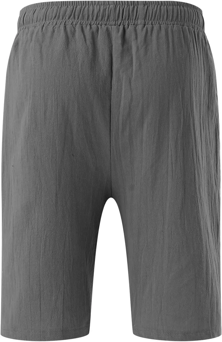 LCMTWX Men's Shorts Mens Casual Cotton Pockets Beach Fitness Bodybuilding Pants Men's pants Mens Red Shorts Ropa Mens Big