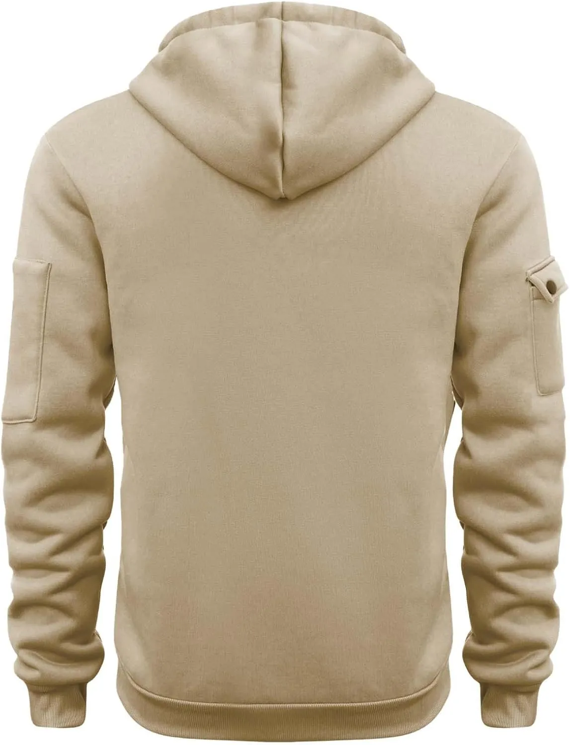 LCMTWX Mens Sweatshirts Hoodies Vintage Long Sleeve Hoodie Half Zipper Hooded Sweatshirt Top Workwear Multi Pocket Outdoor