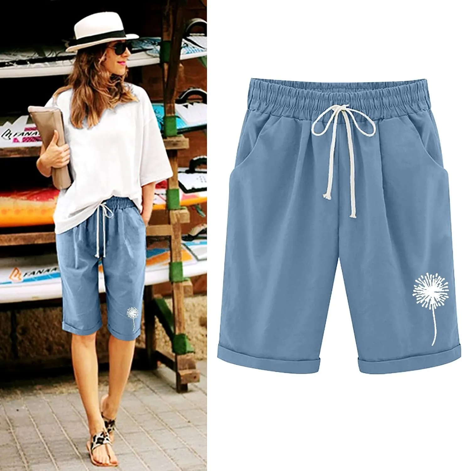 LCMTWX Yoga Shorts for Women High Waist Pants Straight Leg Sports Casual Loose Shorts Yoga Shorts for Women Swim Shorts