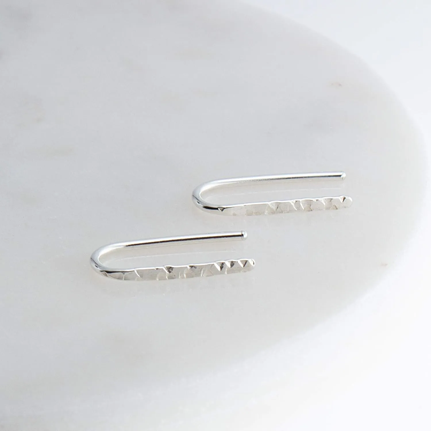 Lightweight Piercing Teardrop Hoop Earrings for Women, Sterling Silver Small Oval Pull Through, Gift (Sterling Silver 925, Textured-Hammered | 18 Gauge)