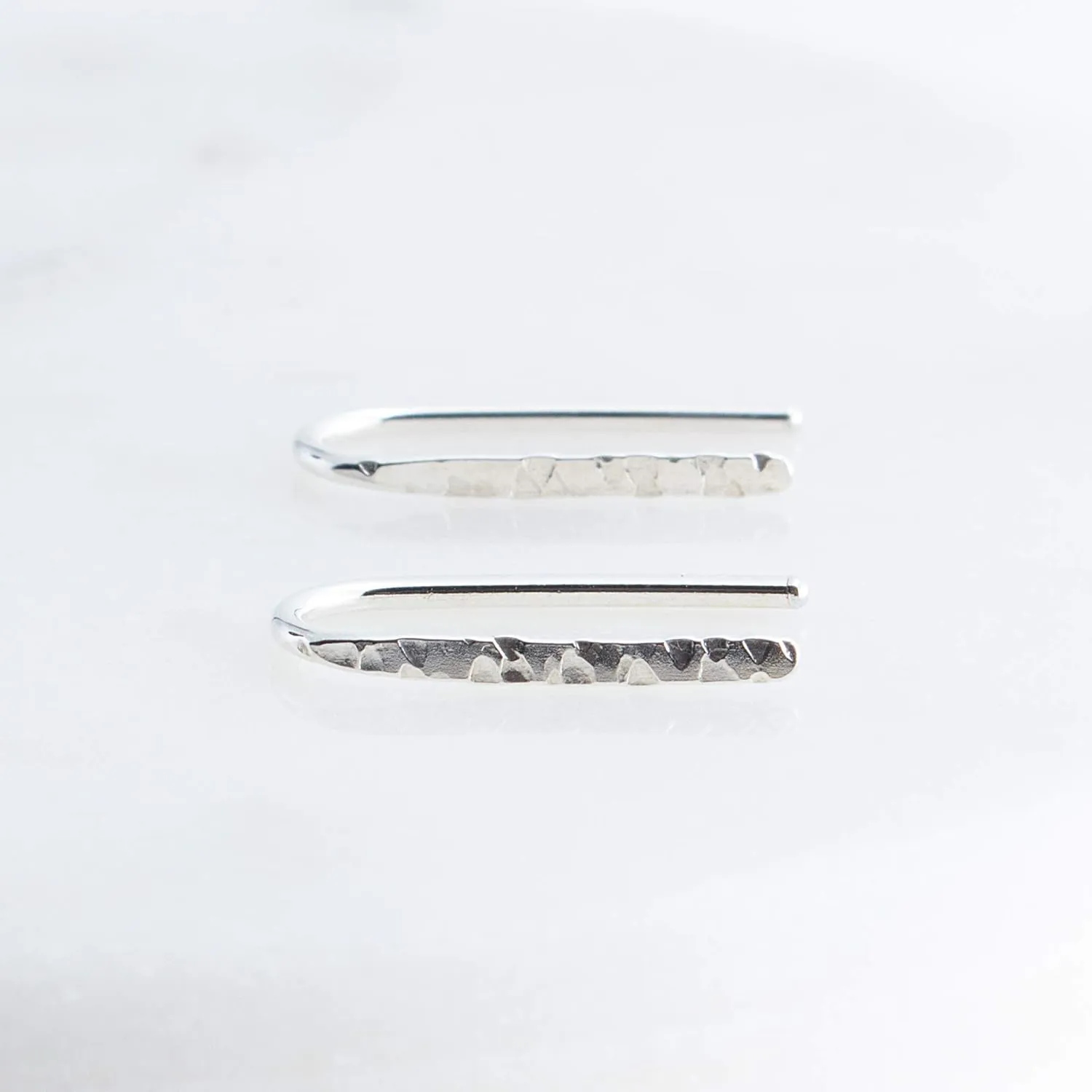 Lightweight Piercing Teardrop Hoop Earrings for Women, Sterling Silver Small Oval Pull Through, Gift (Sterling Silver 925, Textured-Hammered | 18 Gauge)