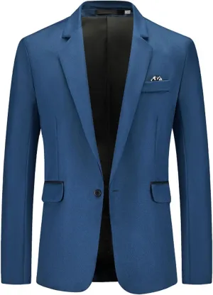 Lightweight Stretch Sports Coats Anti-stain Blazer Mens Suit Slim Fit One Button Solid Tuxedo Acket Business Suits