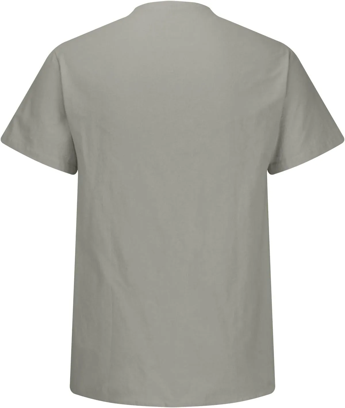 Linen Shirt Short Sleeve for Men Trendy Henley Button Down Solid Color Tee Shirts Casual Fashion 2025 Vacation Tops
