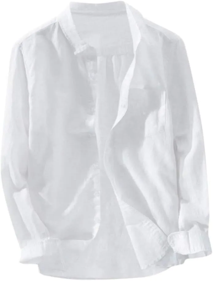 Linen Shirts,Long Sleeve Loose Plus Size Shirt Baggy 2024 Trendy Casual T-Shirt Pocket Blouse Tees Top