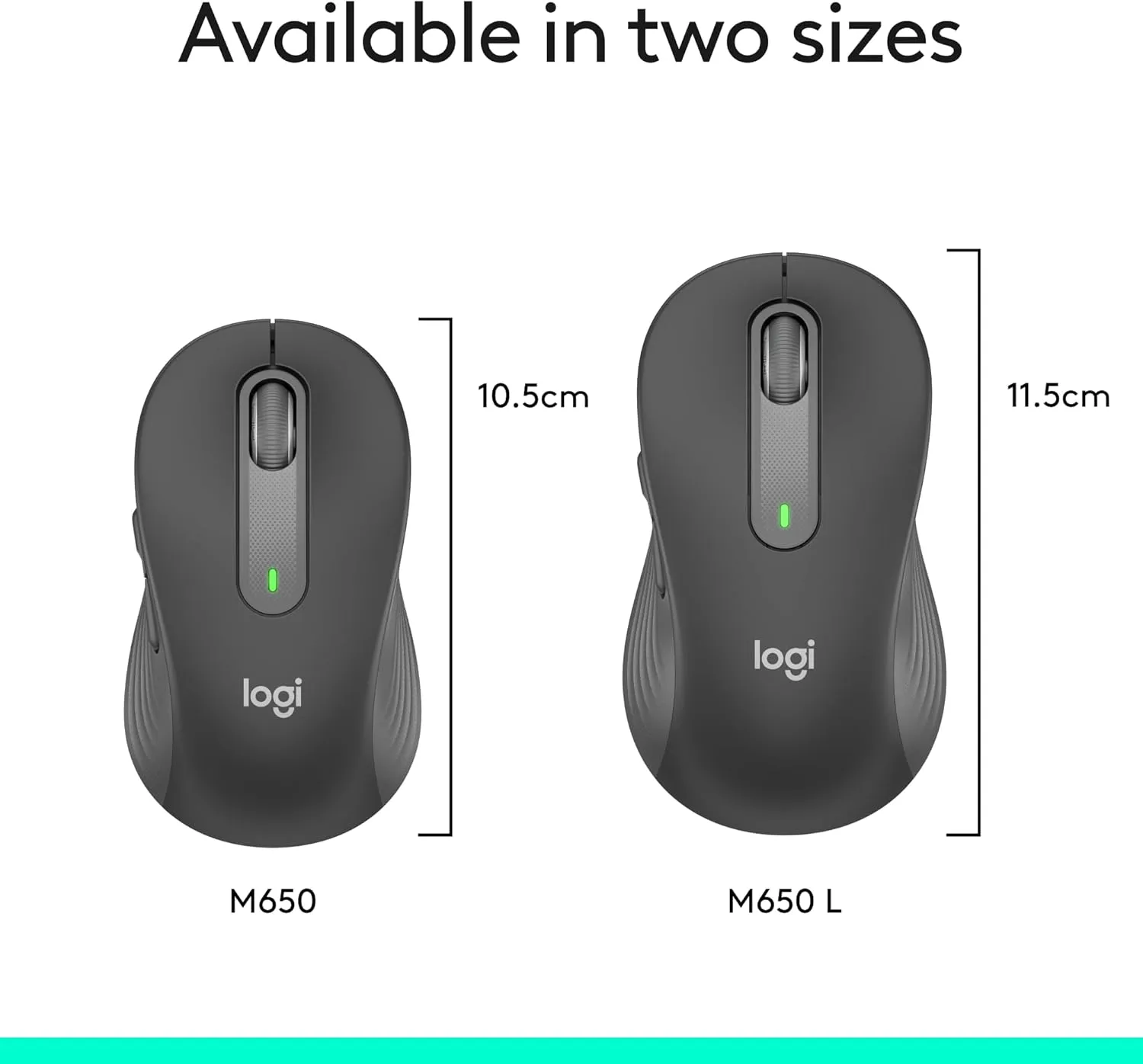 Logitech Signature M650 L Left Wireless Mouse - For Large Sized Left Hands, 2-Year Battery, Silent Clicks, Customizable Side Buttons, Bluetooth, for PC/Mac/Multi-Device/Chromebook - Graphite