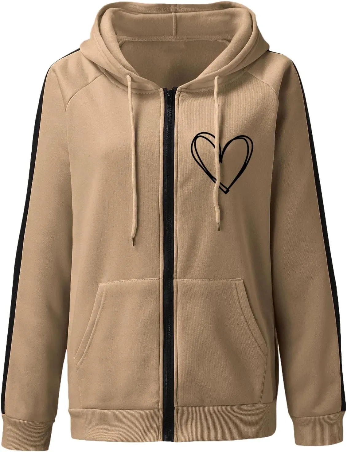 Los Angeles California Jacket for Women Hoodies Full Zip Up Print Pockets Long Sleeve Hooded Sweatshirt Coat Cute Zipper