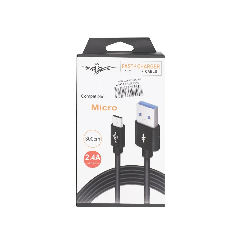 LS Micro USB Fast Charging Data Cable 2.4A (3m)