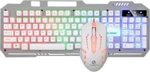 Luminous Wired Keyboard and Mouse Combo 104 Key Gaming Keyboard Metal Panel Mechanical Keyboard Hand Feeling RGB Backlit Keyboard Gaming Accessories Portable Computer Keyboards Cool Stuff Best Gifts