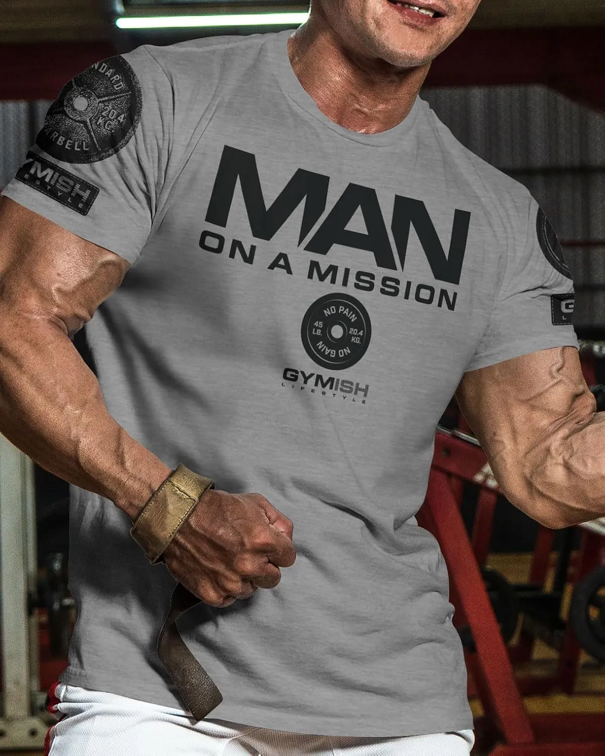 Man on Mission Workout Shirts for Men, Motivational Gym Funny Lifting T-Shirts