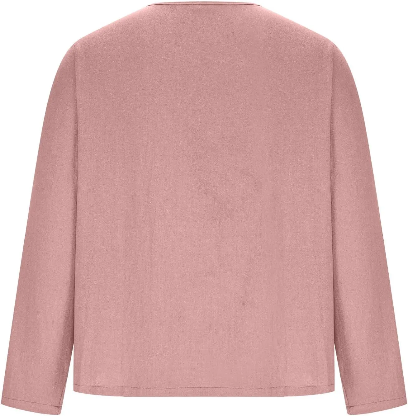 Men Linen Shirts Long Sleeve V Neck Cotton Comfy Spring Tees Shirt Solid Color Loose Fashion Sport 2025 Blouses Tops