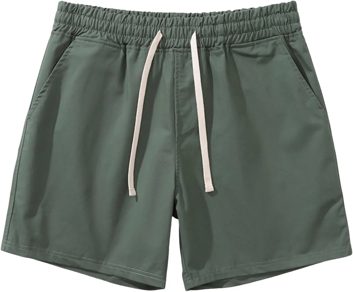 Men Shorts Slim Fit Flat Front Stretch Casual Short Shorts Outdoor Athletic Workout Running Comfy Activewear Pants
