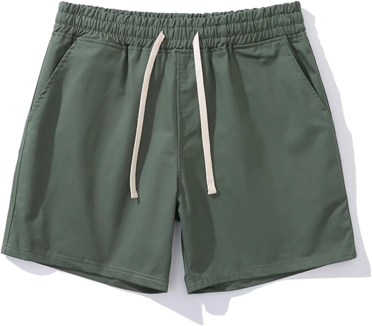 Men Shorts Slim Fit Flat Front Stretch Casual Short Shorts Outdoor Athletic Workout Running Comfy Activewear Pants