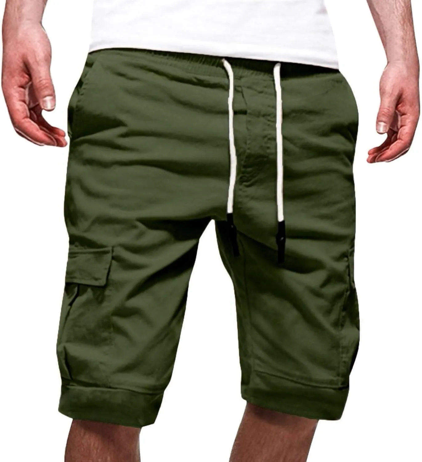 Mens 2024 Cargo Shorts Multi Pockets Combat Track Fashion Outdoor Hiking Bermuda Solid Hipster Street Versatile Casual Pants