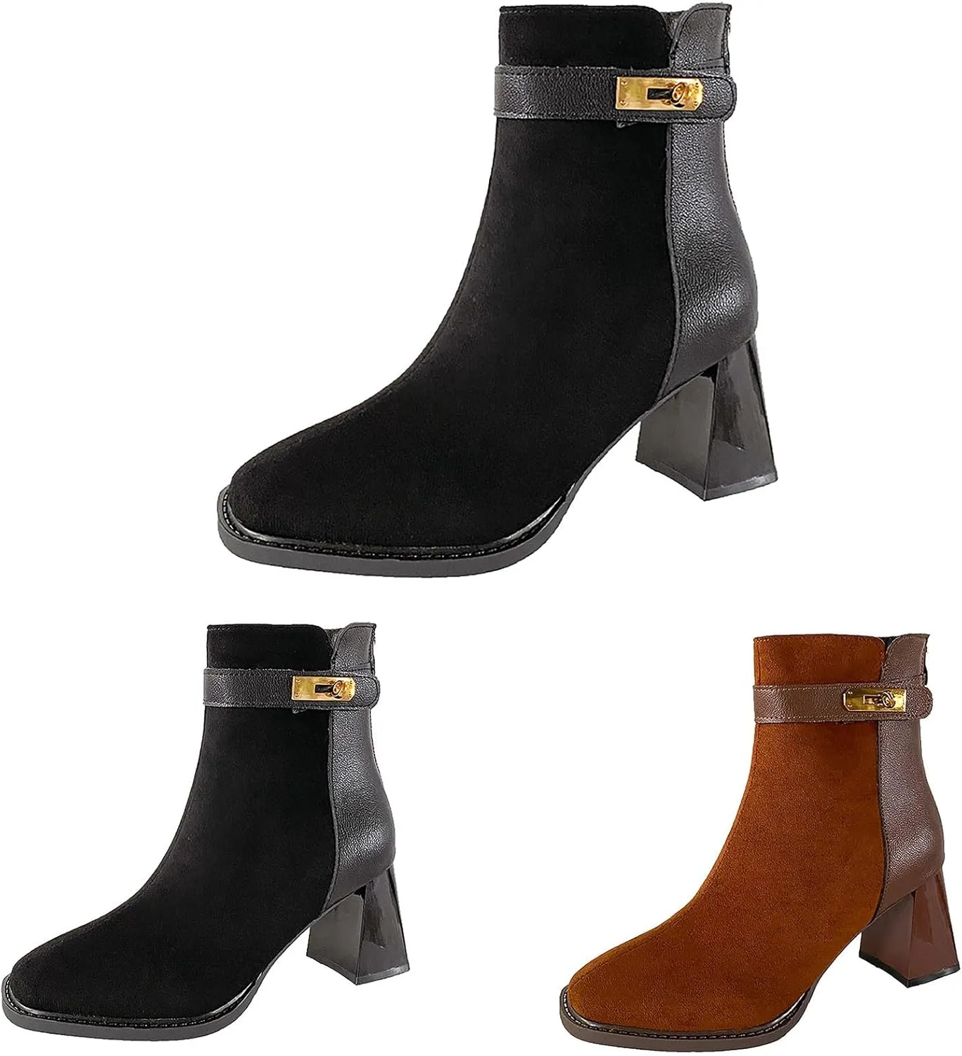 Mens Ankle Boots Woman Cowboy Boots Dancing Boots for Women Tall Leather Boots for Women Womens Ankle Boots with Heel Women's Black Suede Flat Ankle Boots