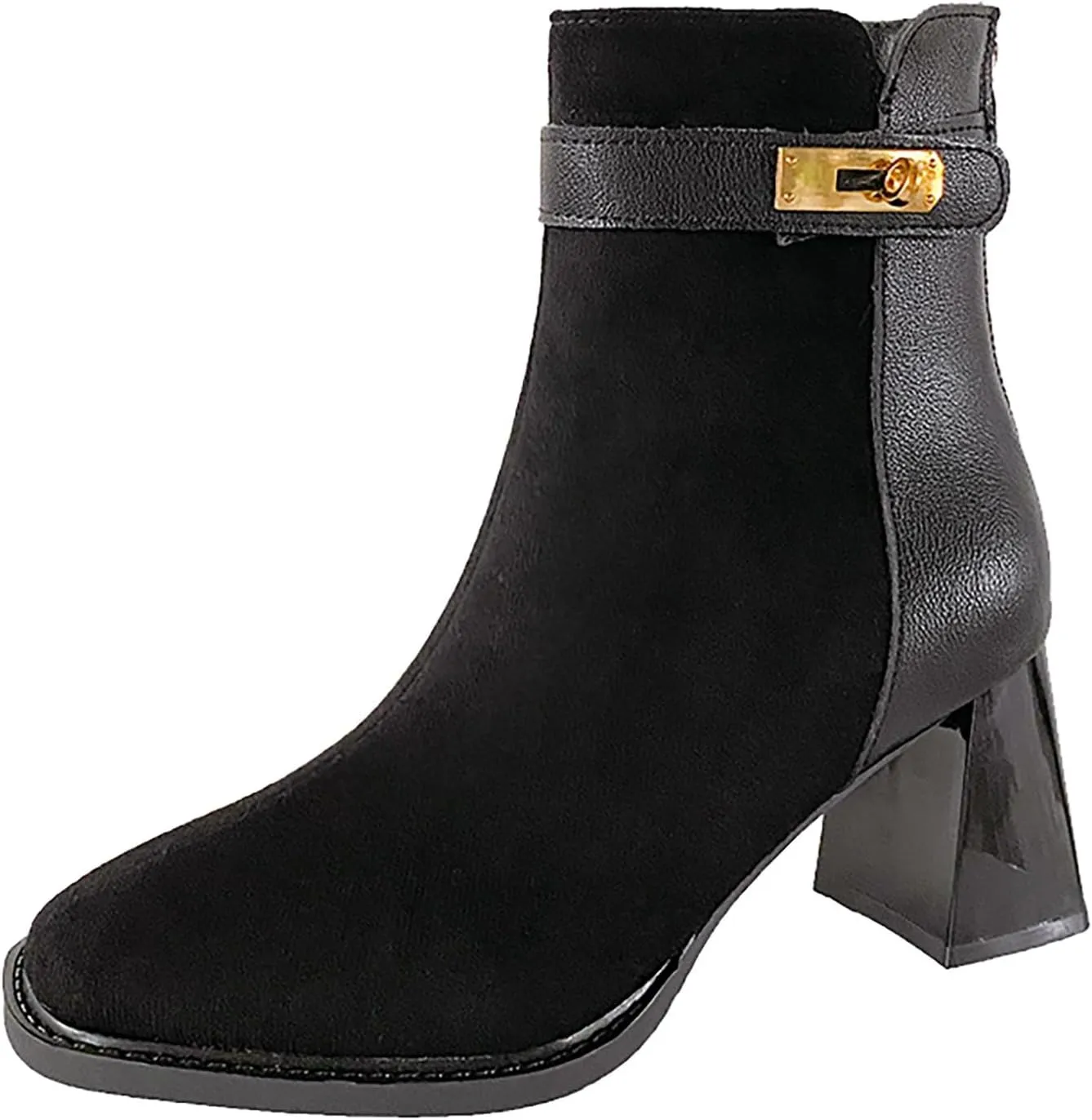 Mens Ankle Boots Woman Cowboy Boots Dancing Boots for Women Tall Leather Boots for Women Womens Ankle Boots with Heel Women's Black Suede Flat Ankle Boots