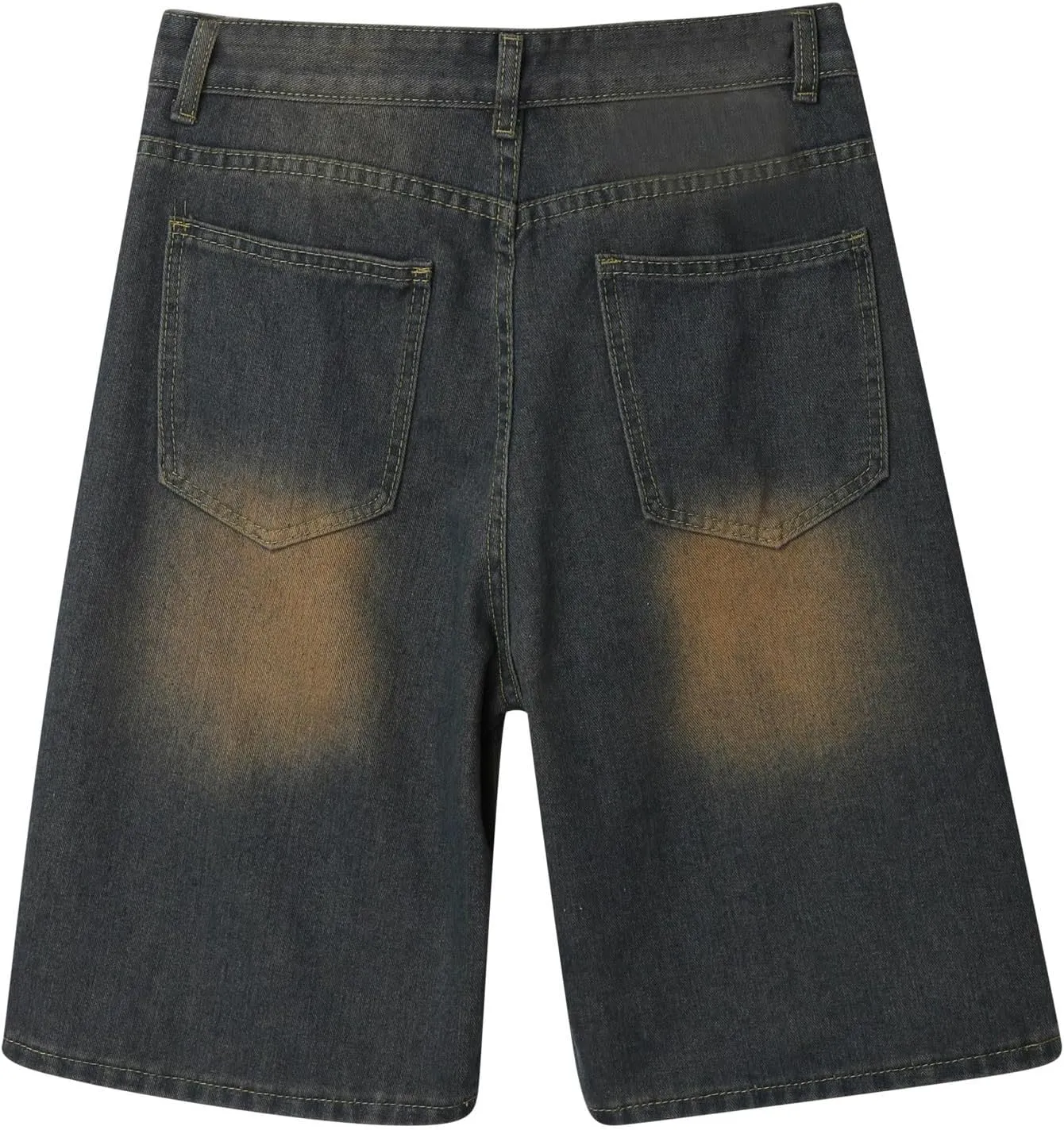 Men's Baggy Jean Shorts Loose Fit Mid Denim Shorts Wide Leg Aesthetic Pants Streetwear