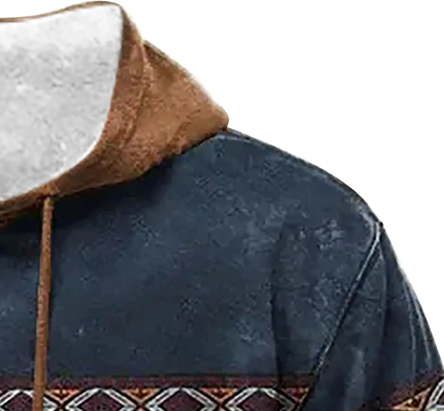 Men's Blue, Black, Brown Polyester Classic Hoodie with Half Sleeve and Hooded Neck
