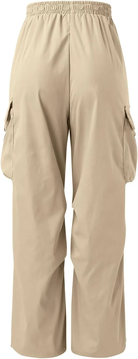 Mens Cargos Pant Drawstring Elastic Waist Work Pant with Pockets Casual Stretch Cargo Joggers Men
