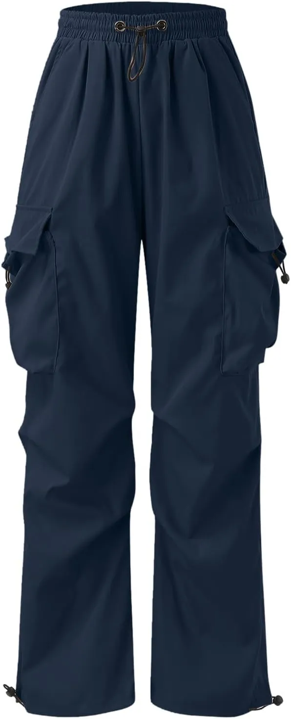 Mens Cargos Pant Drawstring Elastic Waist Work Pant with Pockets Casual Stretch Cargo Joggers Men