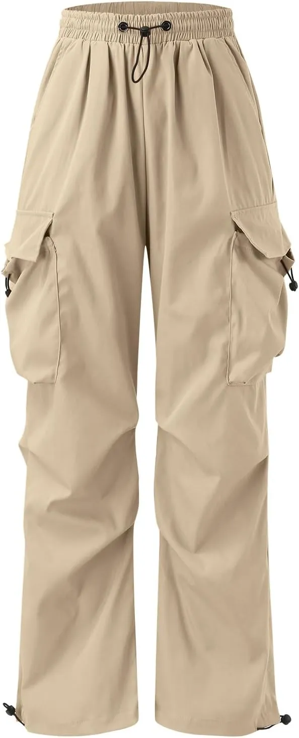 Mens Cargos Pant Drawstring Elastic Waist Work Pant with Pockets Casual Stretch Cargo Joggers Men