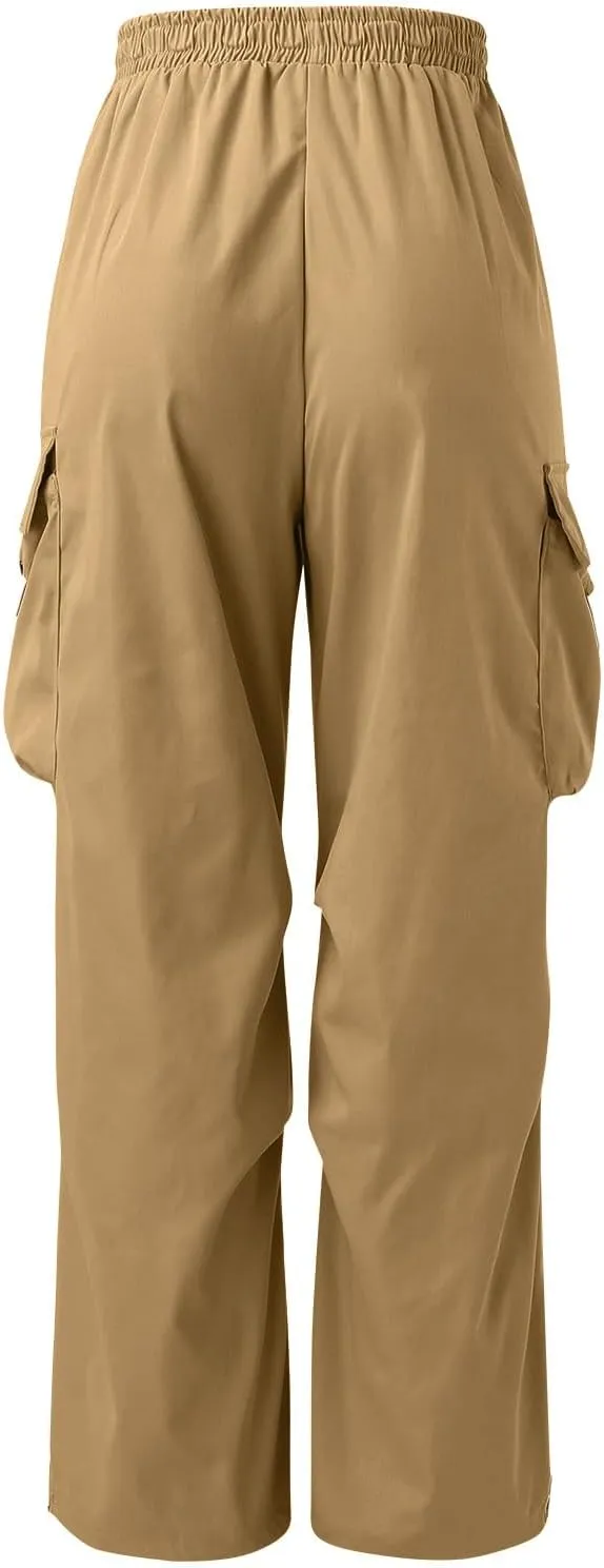 Mens Cargos Pant Drawstring Elastic Waist Work Pant with Pockets Casual Stretch Cargo Joggers Men