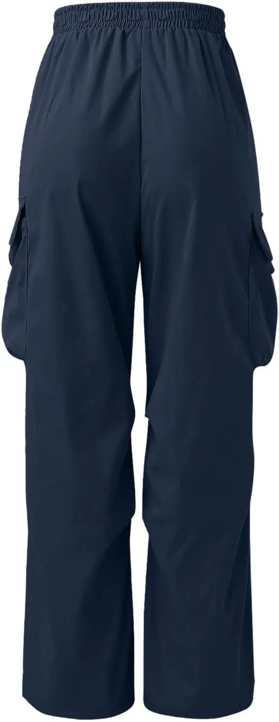Mens Cargos Pant Drawstring Elastic Waist Work Pant with Pockets Casual Stretch Cargo Joggers Men