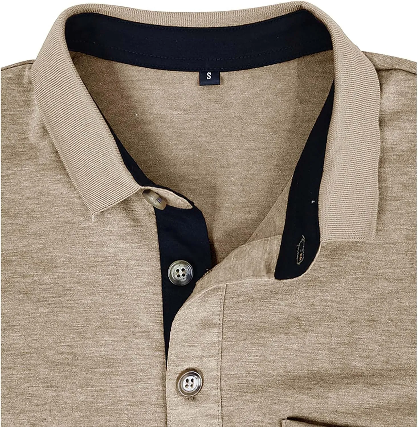 Men's Casual Polo Shirts Classic Cotton Short/Long Sleeve Button Tshirts Regular Fit Vintage Solid Basic Golf Shirts