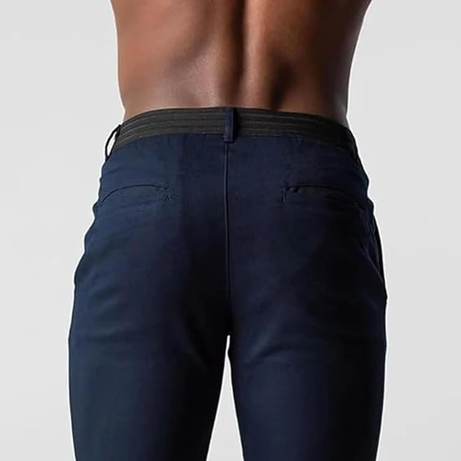 Mens Casual Stretch Chino Dress Pants Classic Active Slim Fit Elasticity Trousers Stretch Flat-Front Tapered Slacks