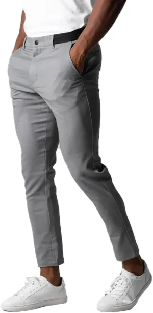 Mens Casual Stretch Chino Dress Pants Classic Active Slim Fit Elasticity Trousers Stretch Flat-Front Tapered Slacks