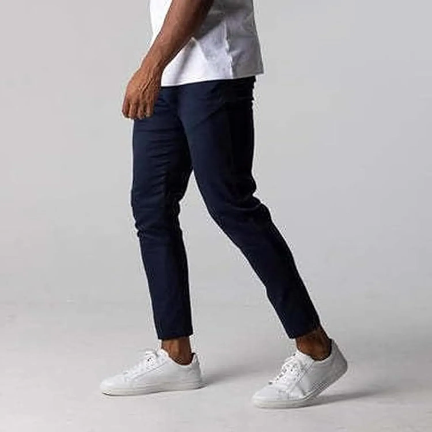 Mens Casual Stretch Chino Dress Pants Classic Active Slim Fit Elasticity Trousers Stretch Flat-Front Tapered Slacks