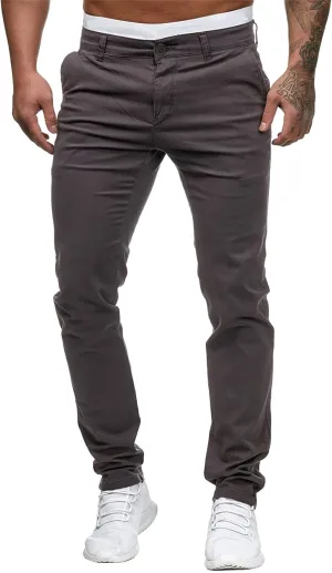 Men's Chino Pants Classic-Fit Casual Stretch Trousers Straight-Fit Wrinkle-Resistant Pants Casual Slim-Fit Pants