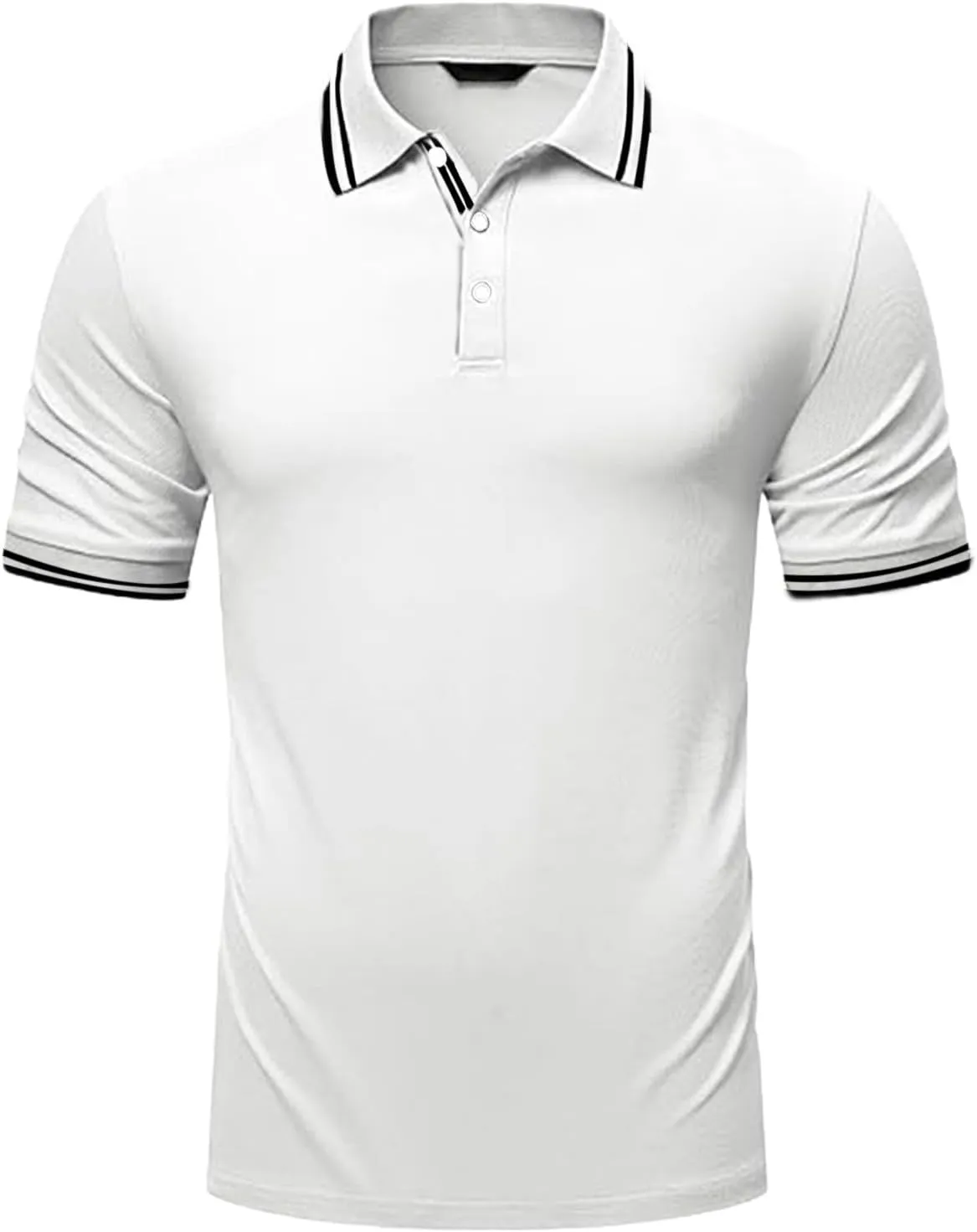 Mens Classic Fit Short Sleeve Polo Shirts Button up Going Out Exercise Holiday T-Shirts Casual Workout Fitness Tops