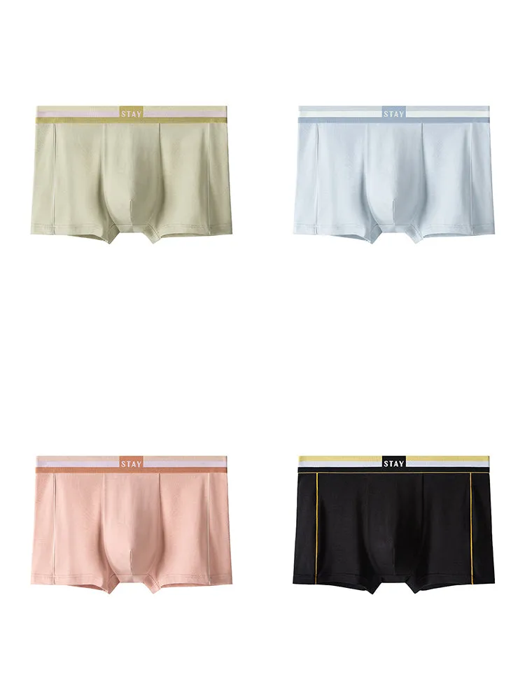 Mens Contrast Color Striped Modal Trunks