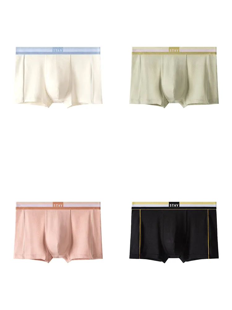 Mens Contrast Color Striped Modal Trunks