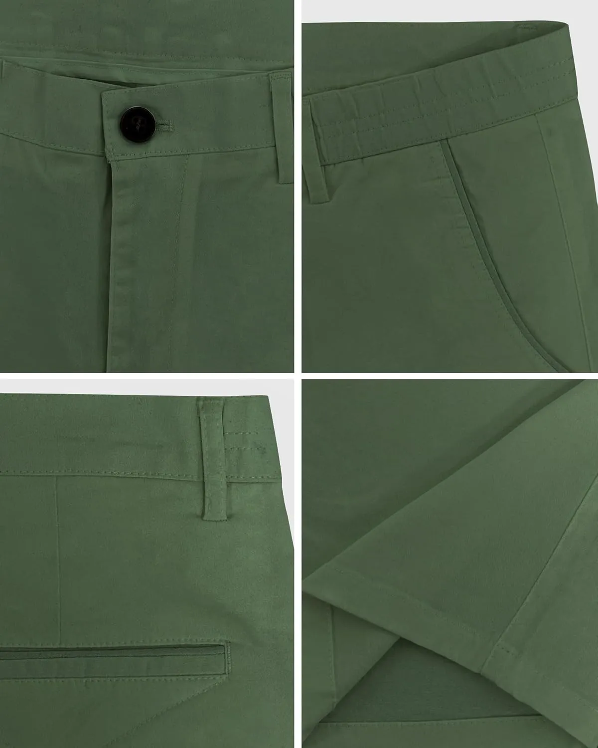 Men's Cotton Chino Shorts Elastic Waist Straight Fit Casual Shorts Slim Lightweight Summer Shorts Plus Size