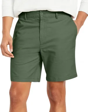 Men's Cotton Chino Shorts Elastic Waist Straight Fit Casual Shorts Slim Lightweight Summer Shorts Plus Size