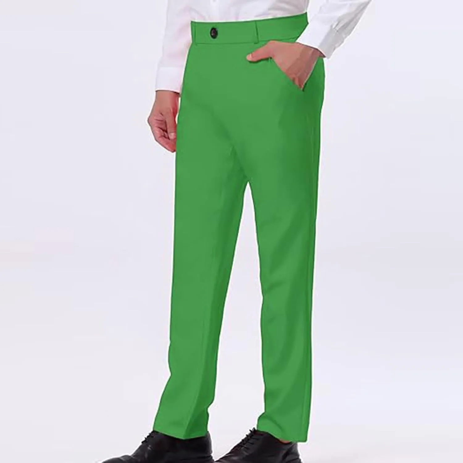 Mens Dress Pants Slim Fit Stretch Formal Pants for Men Golf Pants Wrinkle-Resistant Flat Front Chino Pant Classic