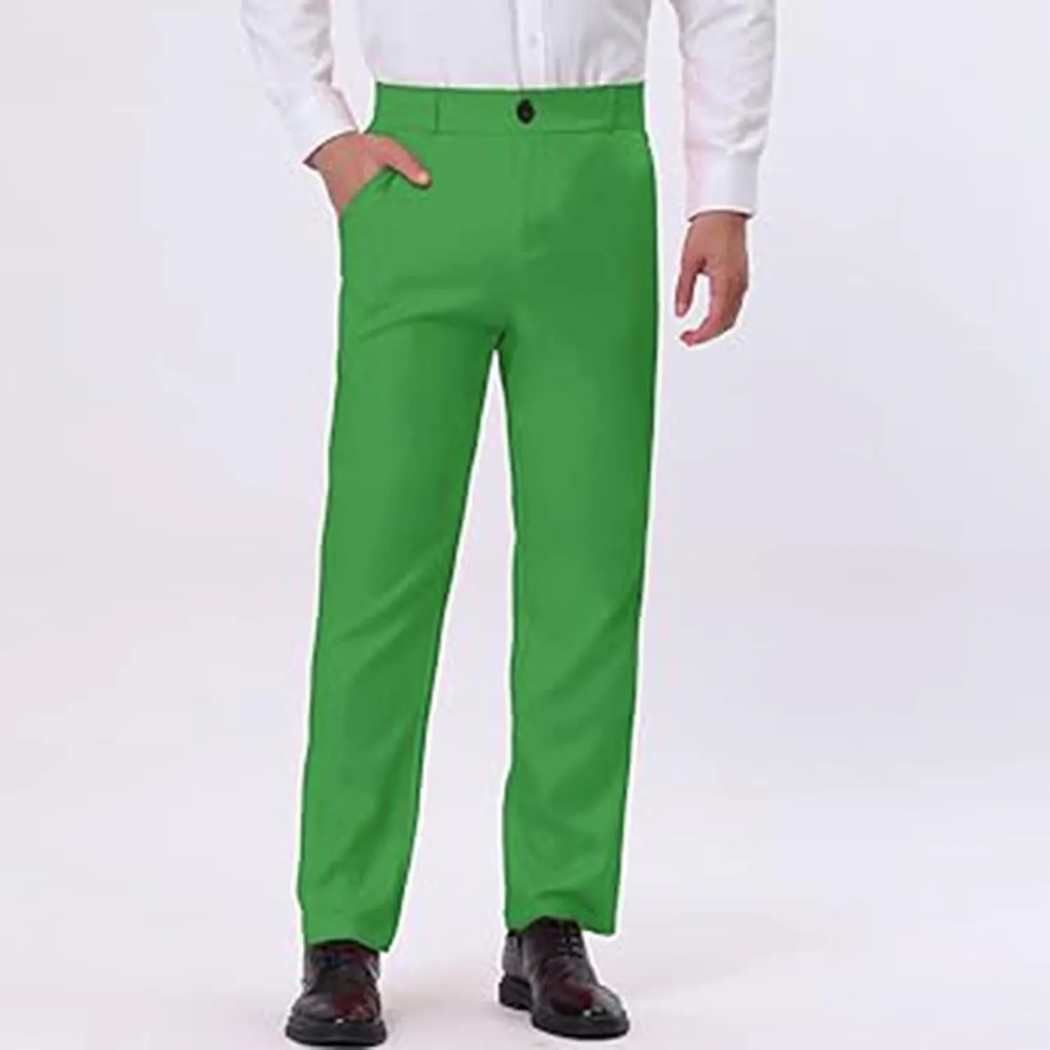 Mens Dress Pants Slim Fit Stretch Formal Pants for Men Golf Pants Wrinkle-Resistant Flat Front Chino Pant Classic