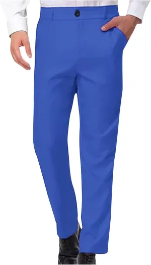 Mens Dress Pants Slim Fit Stretch Formal Pants for Men Golf Pants Wrinkle-Resistant Flat Front Chino Pant Classic