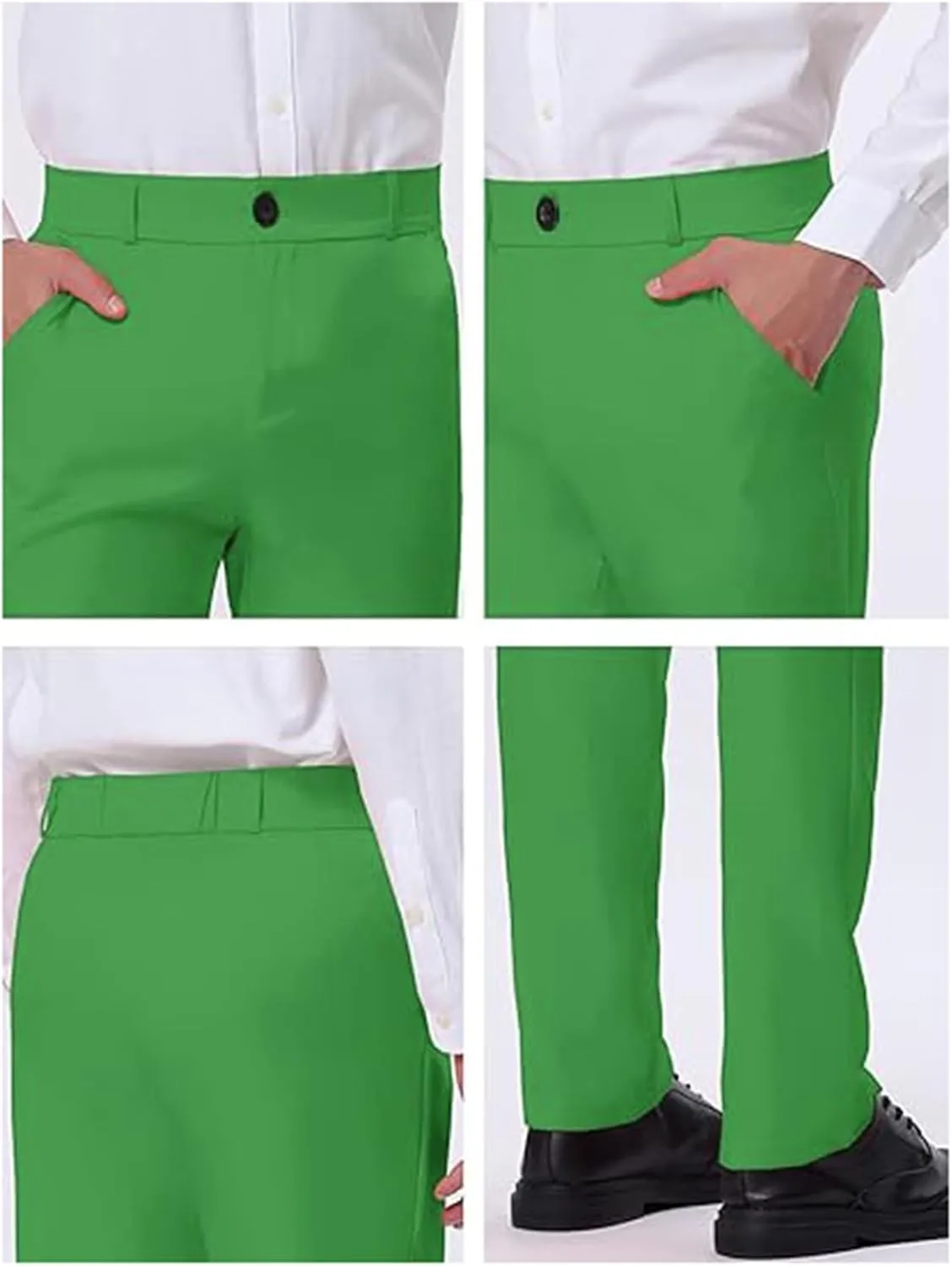 Mens Dress Pants Slim Fit Stretch Formal Pants for Men Golf Pants Wrinkle-Resistant Flat Front Chino Pant Classic