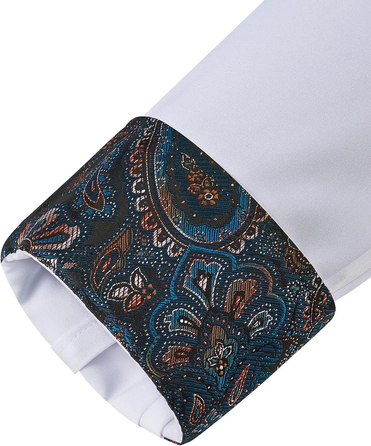 Mens Dress Shirts Long Sleeve Dress Shirts for Men Inner Contrast Button Down Casual Shirts for Men Big and Tall