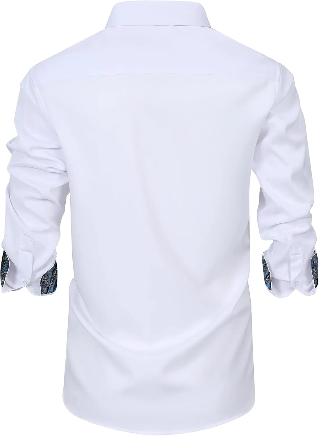 Mens Dress Shirts Long Sleeve Dress Shirts for Men Inner Contrast Button Down Casual Shirts for Men Big and Tall